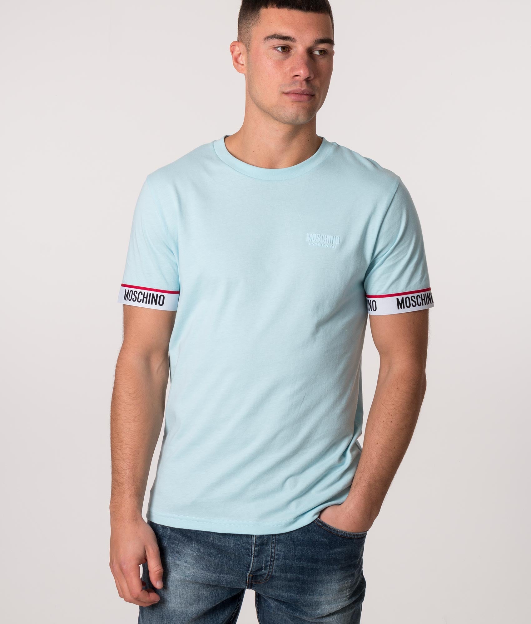 Logo-Cuff-T-Shirt-Light-Blue-Moschino-EQVVS