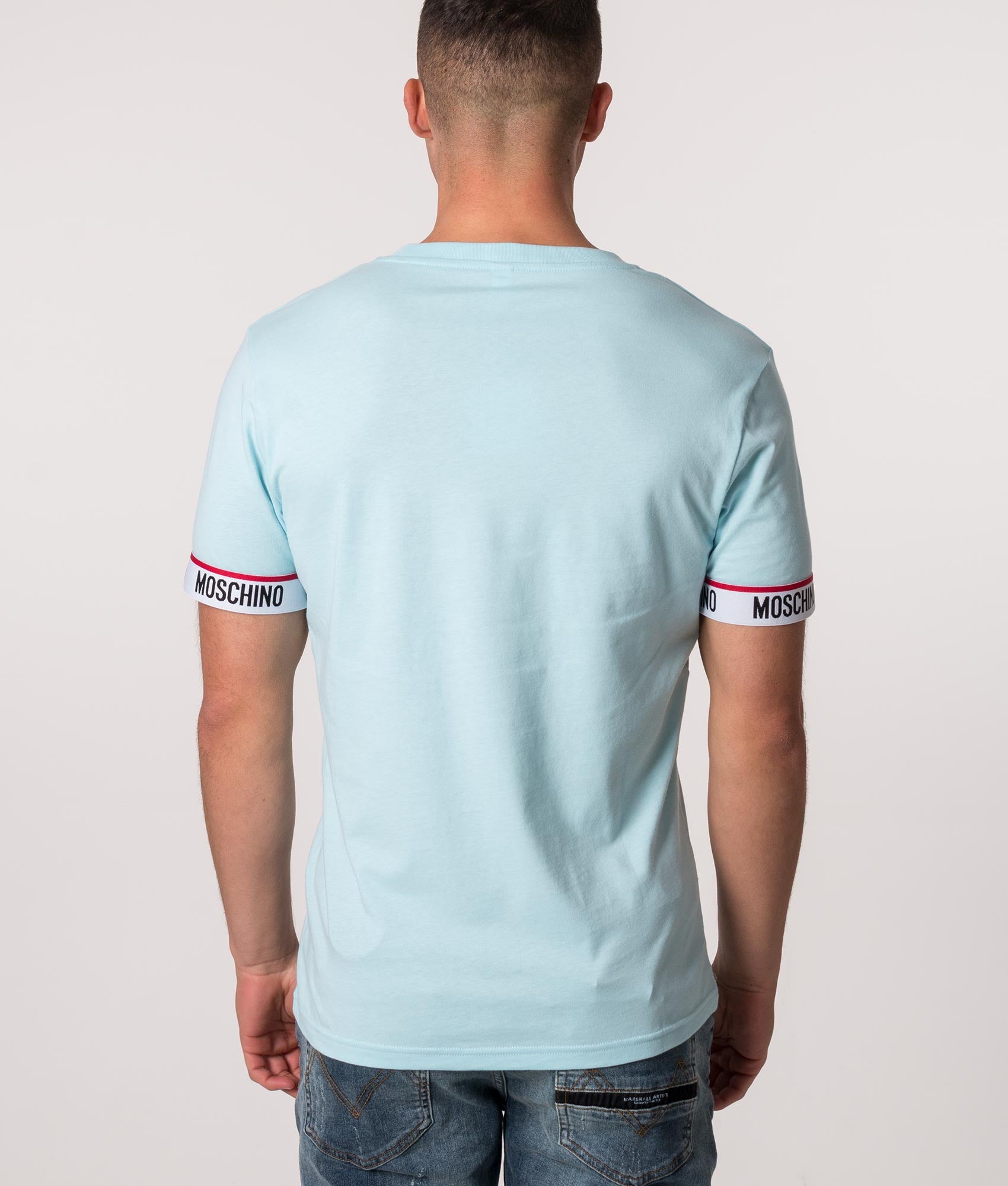 Logo-Cuff-T-Shirt-Light-Blue-Moschino-EQVVS
