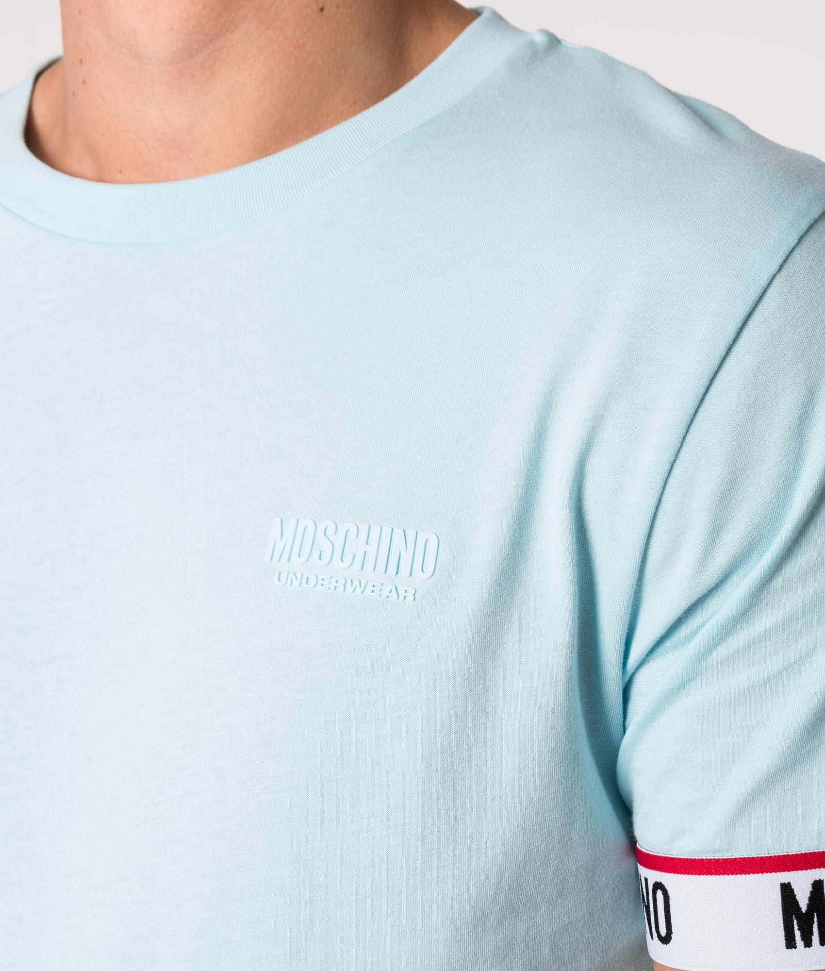 Logo-Cuff-T-Shirt-Light-Blue-Moschino-EQVVS
