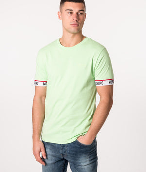 Logo-Cuff-T-Shirt-Green-Moschino-EQVVS