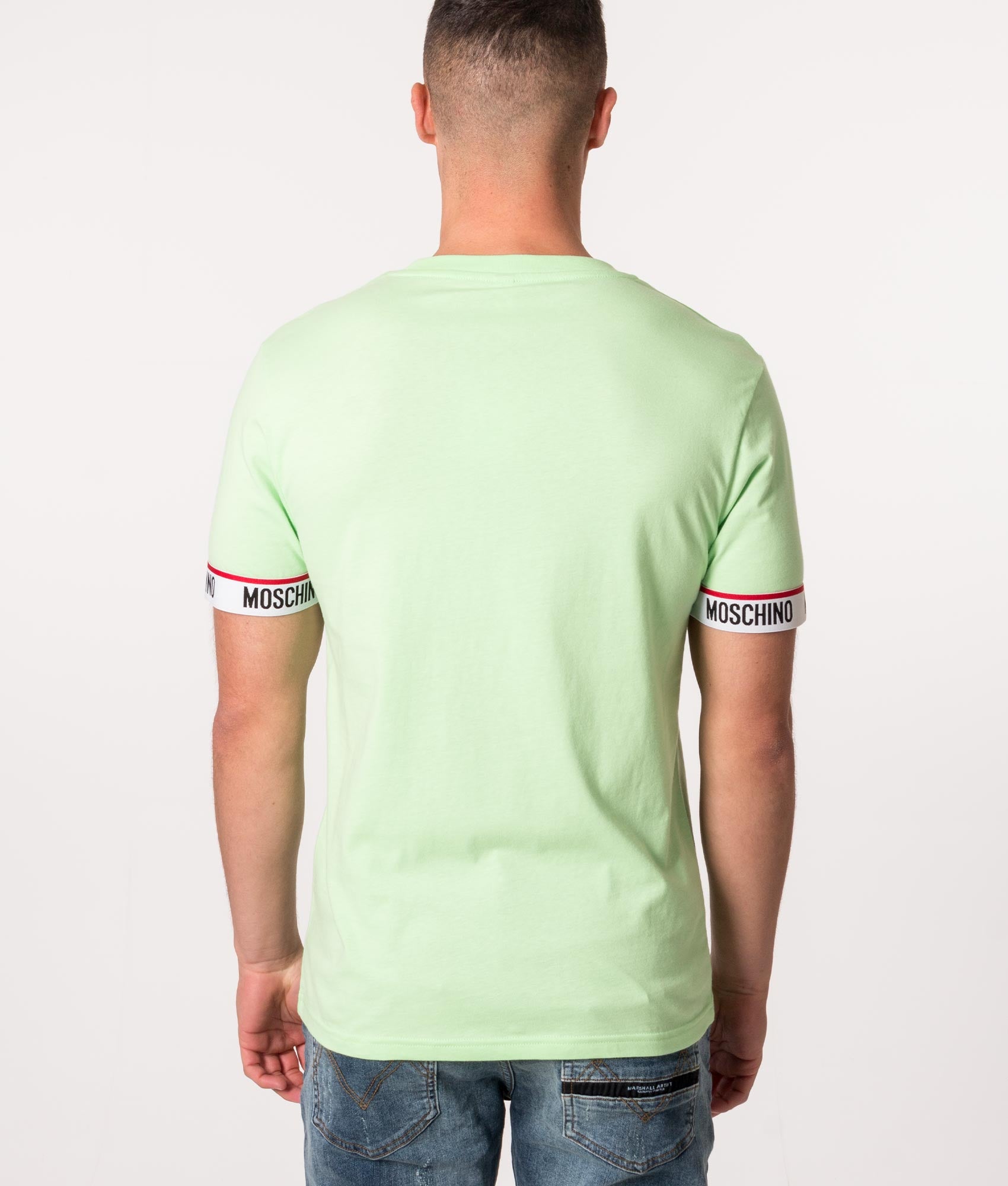 Logo-Cuff-T-Shirt-Green-Moschino-EQVVS