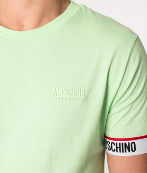 Logo-Cuff-T-Shirt-Green-Moschino-EQVVS
