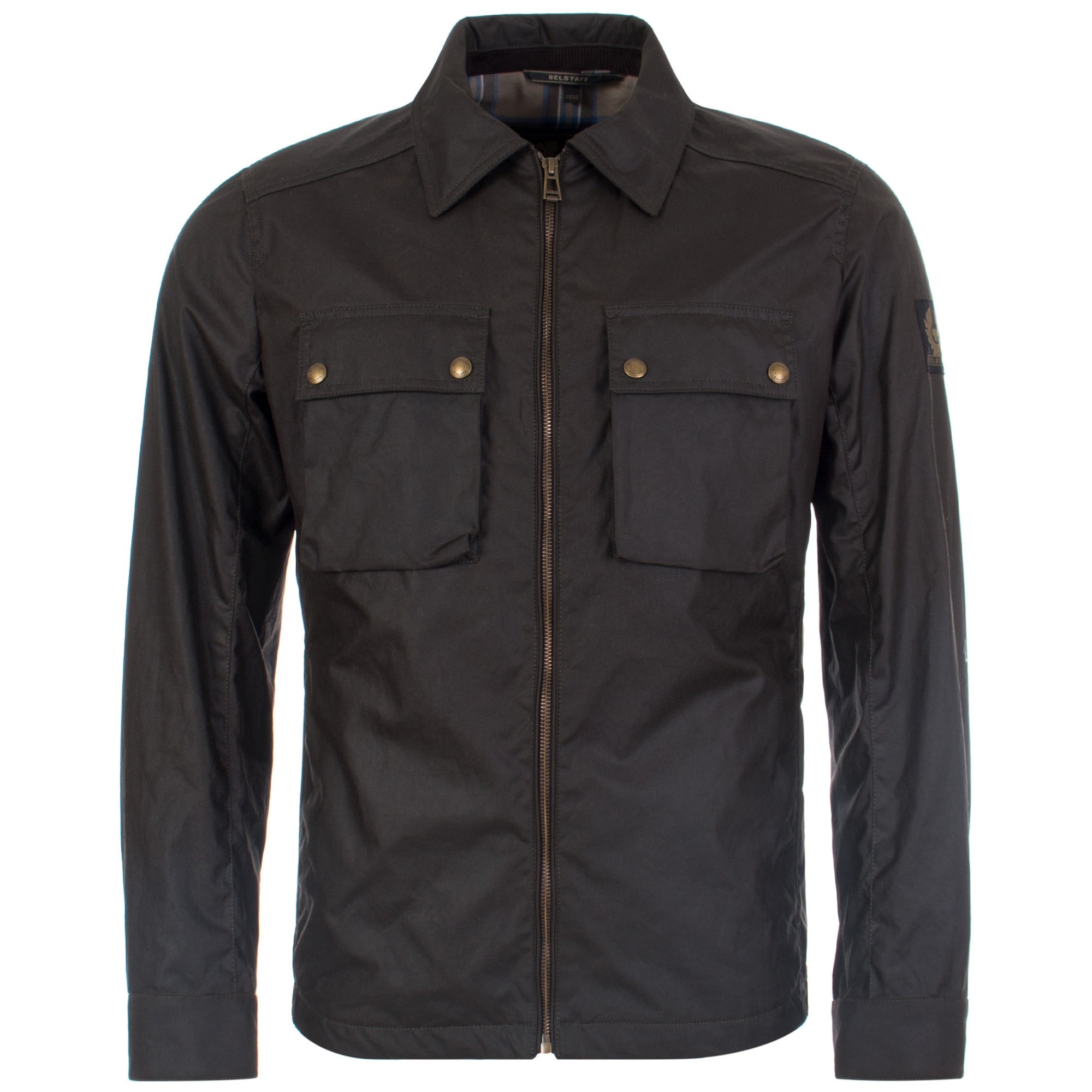 Slim-Fit-Dunstall-Wax-Jacket-Faded-Olive-Belstaff-EQVVS