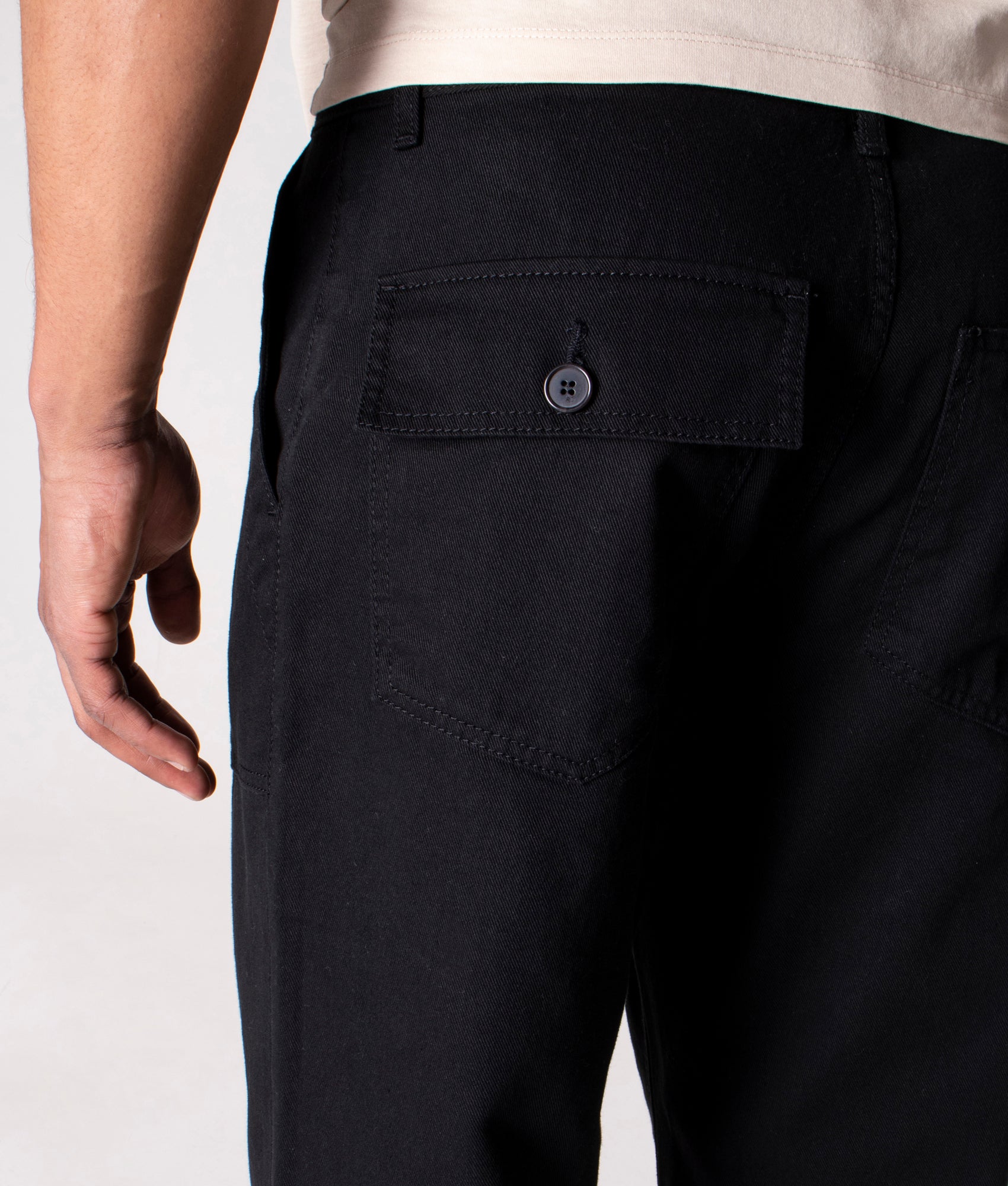 Regular Fit Cotton Fatigue Pants Black, Uniform Bridge