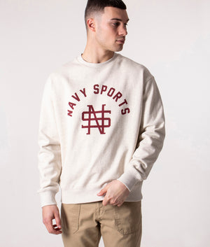 Relaxed-Fit-Navy-Sports-Logo-Sweatshirt-Oatmeal-Uniform-Bridge-EQVVS