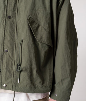 Relaxed-Fit-Nylon-Military-Short-Jacket-Olive-Green-Uniform-Bridge-EQVVS