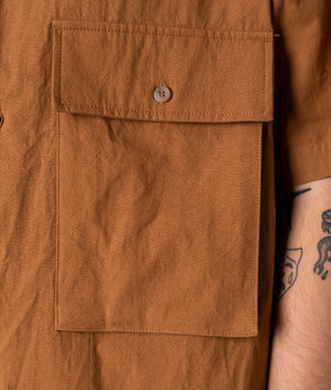 Short-Sleeve-Two-Pocket-Linen-Shirt-Sand-Uniform-Bridge-EQVVS
